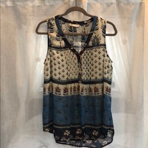 Blue and cream tank top